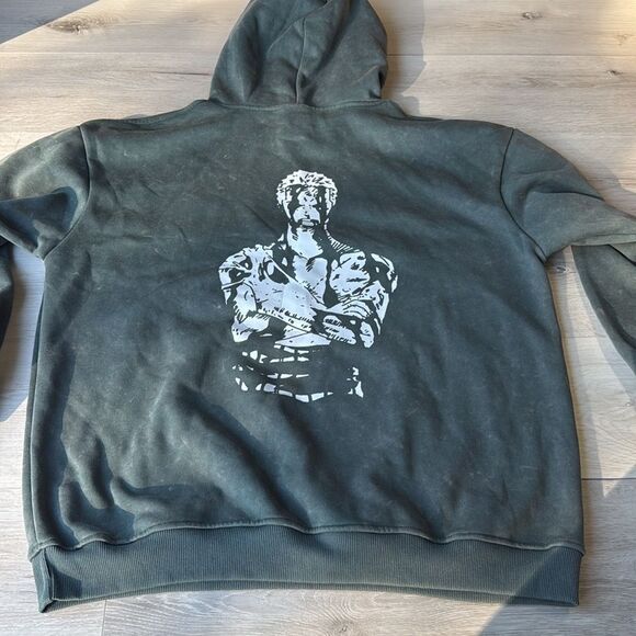 HOKURO ZORO NOTHING HAPPENED VINTAGE HOODIE Green Graphic Print‎ Hoodie M Nwt - Picture 7 of 7